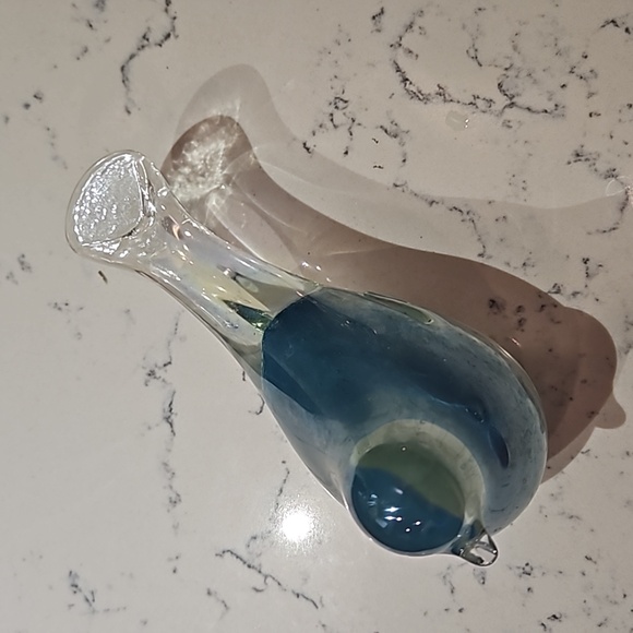 Blue and White Glass Bird - Picture 4 of 4